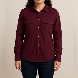 Ivanka Trump Burgundy Button-Down Shirt